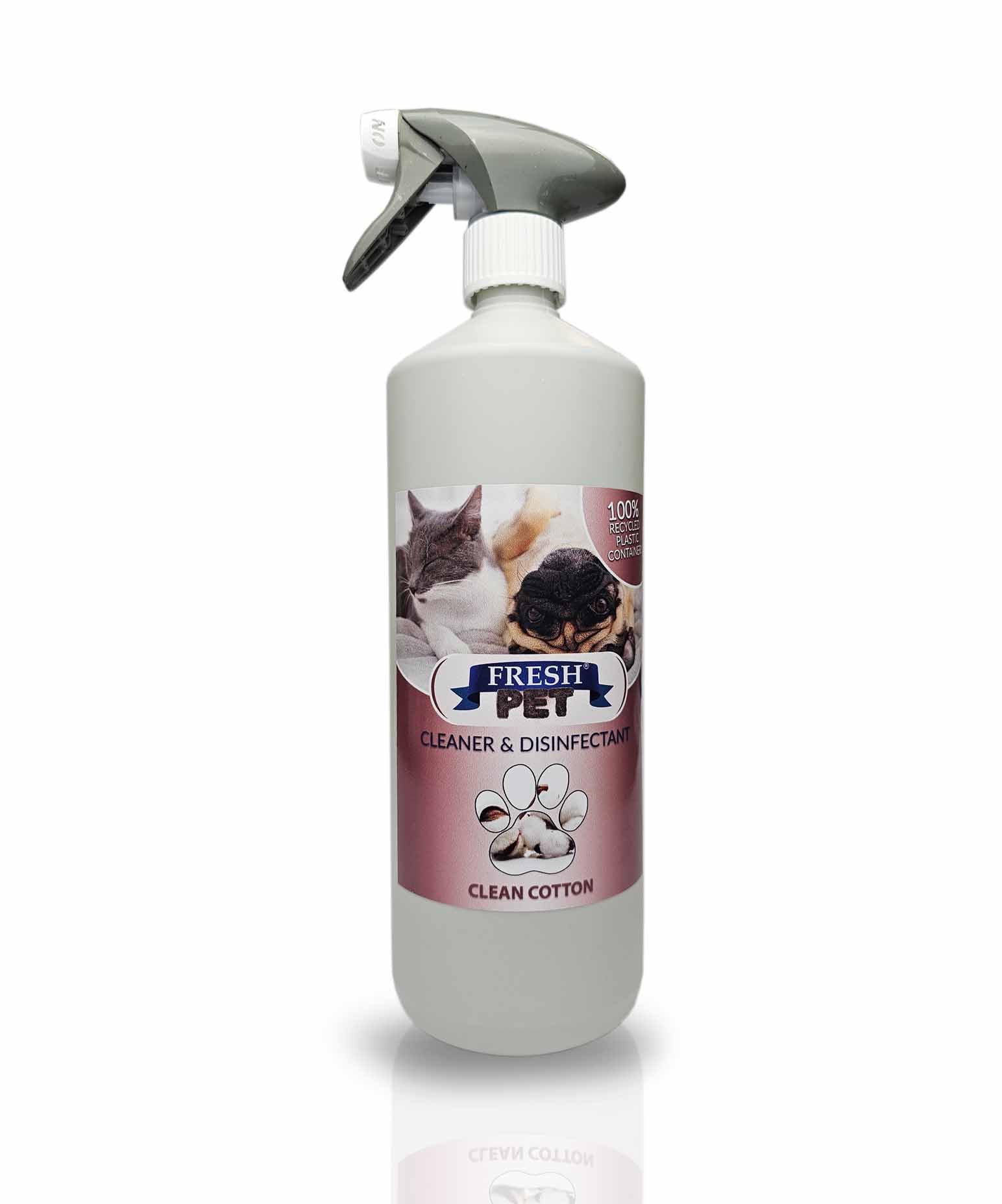 Trade Chemicals Pet Disinfectant 1L Spray 100% Recycled Bottle, Deodoriser, Cleaner, Kennels, Artificial Grass, Fresh Pet (Clean Cotton) โ image 1