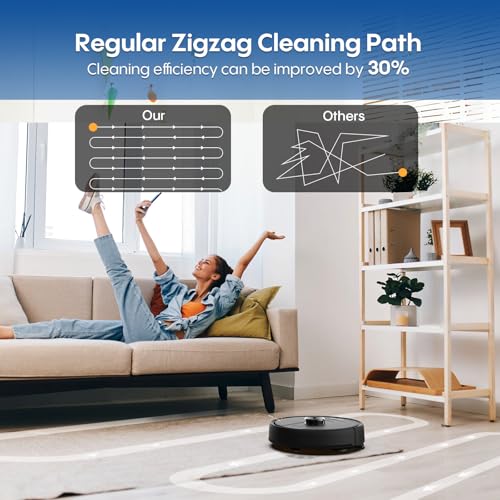 Image of Robot Vacuum and Mop Combo,Robotic Vacuum Cleaner with LiDAR Navigation,No-Go Zones,6000Pa Strong Suction,Automatic Recharging,Wi-Fi /App /Alexa Control, Ideal for Pet, Hard Floors, Carpet