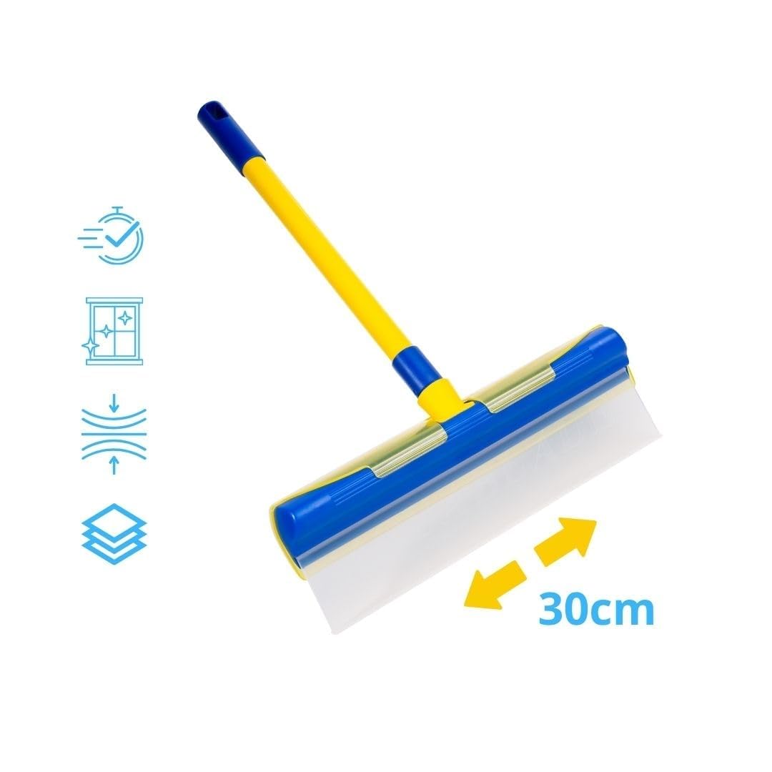 Aquablade ® W The Original | Raclette à Vitres AquaBLADE en Silicone avec Réservoir | Kit Nettoyage de Fenêtre | Qualité Professionnelle | Set Complet