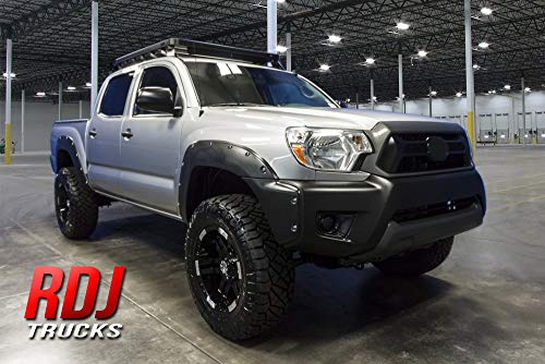 Rdj Trucks Pro-Offroad Bolt-On Style Fender Flares - Fits Tacoma 2012-2015 5' Short Bed - Set Of 4 (Textured W/Rhino Skin) #TOP2
