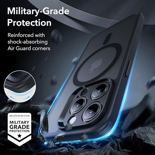 Image of ESR TPU for iPhone 15 Pro Max Case (5 in 1) Set,Translucent Matte Case with Screen Protector and Camera Lens Protectors,Compatible with Magsafe,Military-Grade Protection,Classic Series,Frosted Black