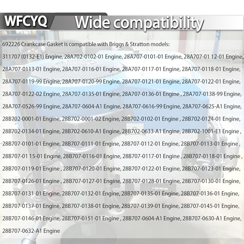 Image of 692226 Crankcase Gasket Compatible with Briggs & Stratton 692226 271916 280000 281000