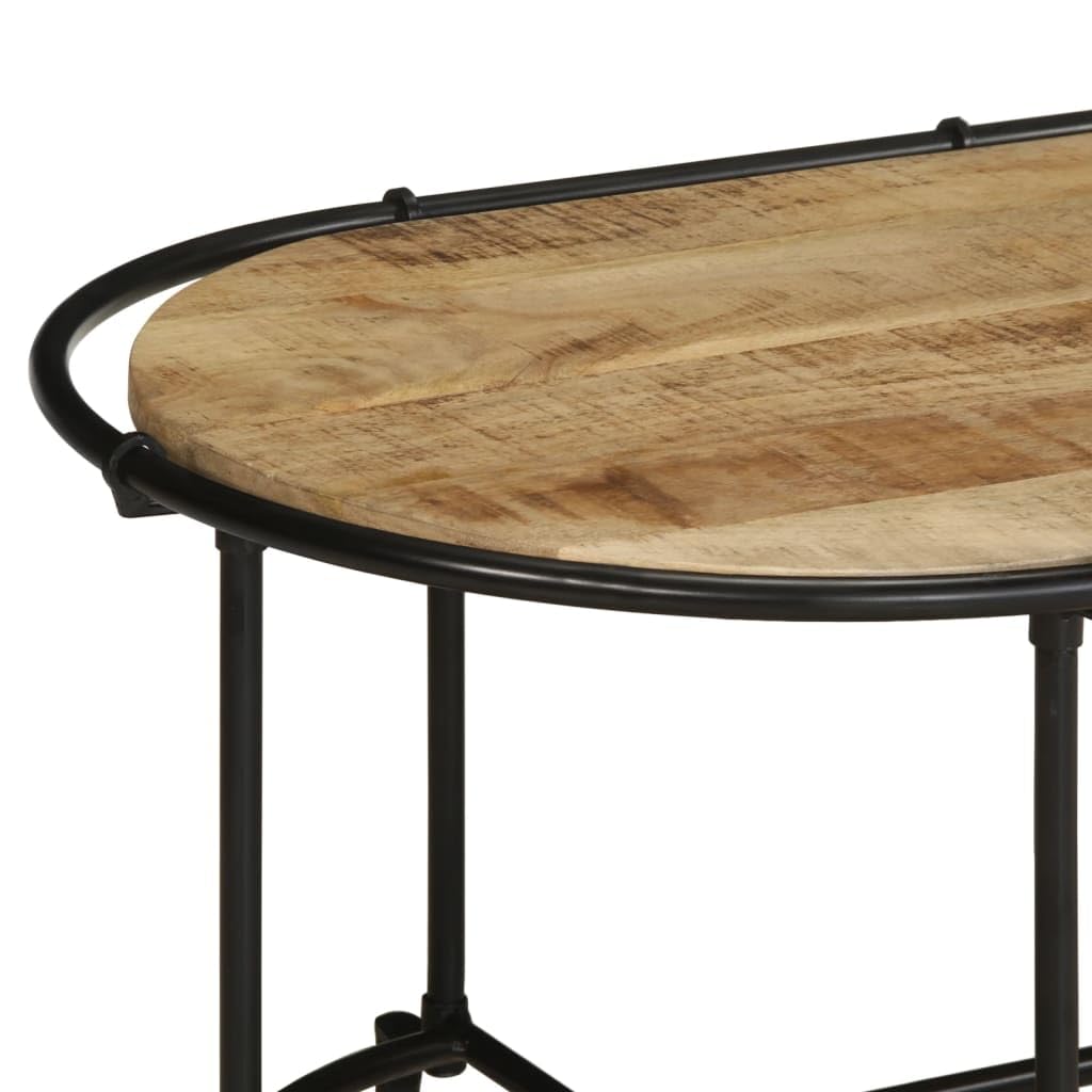 Homgoday Tavolino da caffè 110 x 55 x 40 cm, in legno massello di mango grezzo, tavolino da tè, per soggiorno, sala d'accoglienza degli ospiti, ufficio e corridoio