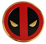 C&D Visionary Marvel Extreme Classic Deadpool Icon On Gold Metal Sticker, 8cm