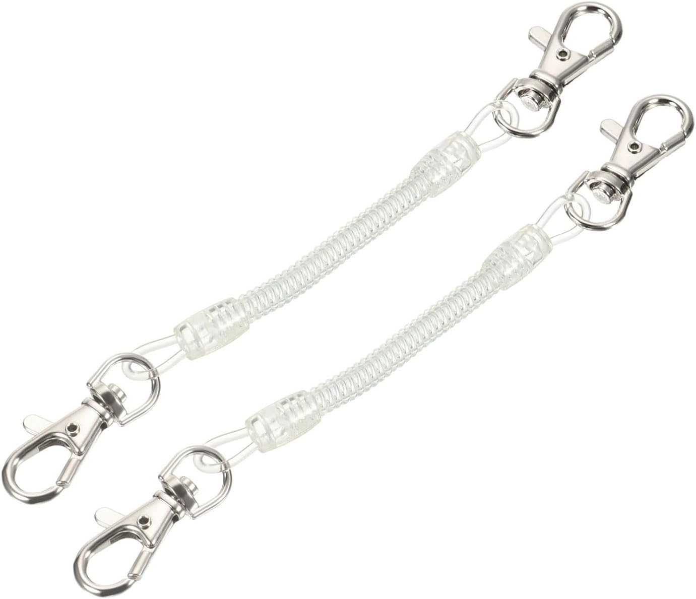 YOKIVE Retractable Coil Spring Keychain with Lobster Clasps, Spiral Stretchy Cord Strap Snap Hooks