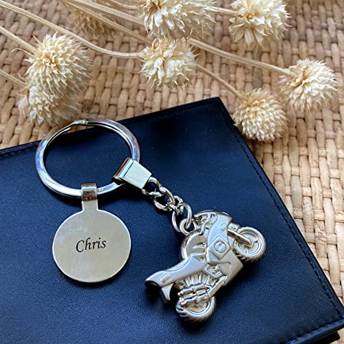 Amikado - Portachiavi moto personalizzato inciso con nome, cognome o...