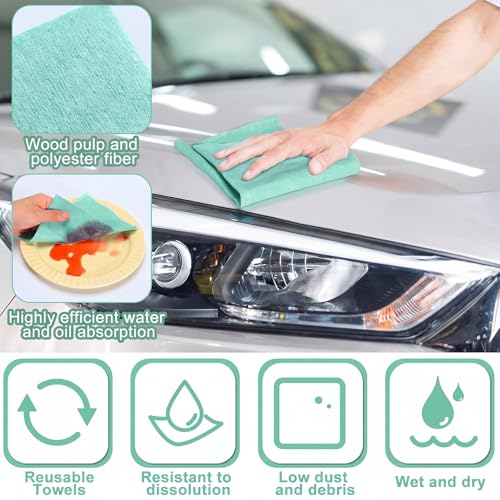 Image of HunnmingRe 300 Sheets Disposable Shop Towels Heavy Duty Shop Towels,Green
