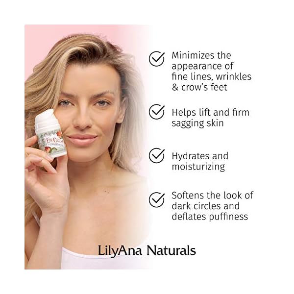 LilyAna-Naturals-Eye-Cream-2-Month-Supply-Made-in-USA-Eye-Cream-for-Dark-Circles-and-Puffiness-Under-Eye-Cream-Anti-Aging-Eye-Cream-Improve-the-look-of-Fine-Lines-and-Wrinkles-Rosehip-and-Hibiscus-Bot LilyAna Naturals Eye Cream for Dark Circles and Puffiness, Under Eye Cream for Wrinkles and Bags, Anti Aging Eye Cream helps Improve Dryness; for Sensitive Skin - 1.7 oz - Made in USA