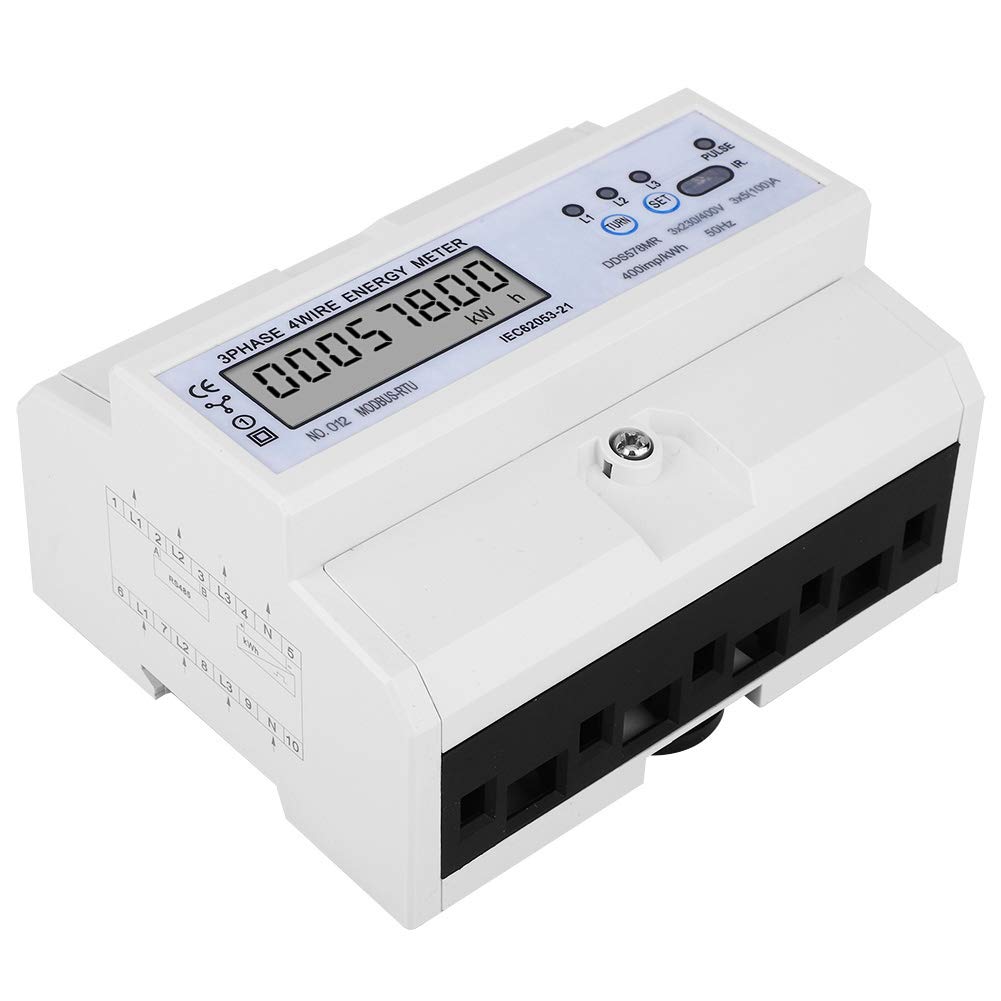 3 Faza 4 Miernik Energii, Monitor Energii Elektrycznej, Analizator z komunikacją, Wyświetlacz LCD dla Napięcia, Prądu, Częstotliwości, Współczynnika Mocy