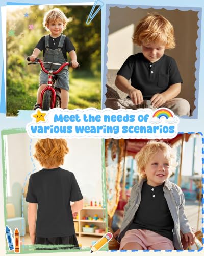 Image of Toddler Boys Cotton Henley T Shirts