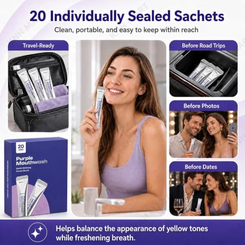 KNH MART Store KNH MART Purple Mouthwash Sachets 20 Pack, Color - Image 8