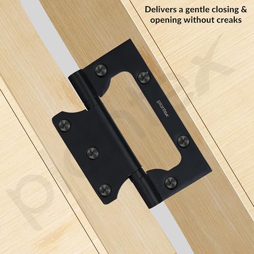 Image of Plantex Butterfly Hinges for Door /Stainless Steel Door Hinges /5 Inch x 14 Gauge Hinge /2.5 mm Hinges for Home /Office /Hotel /Non-Mortise Hinge - Pack of 4 (Black)