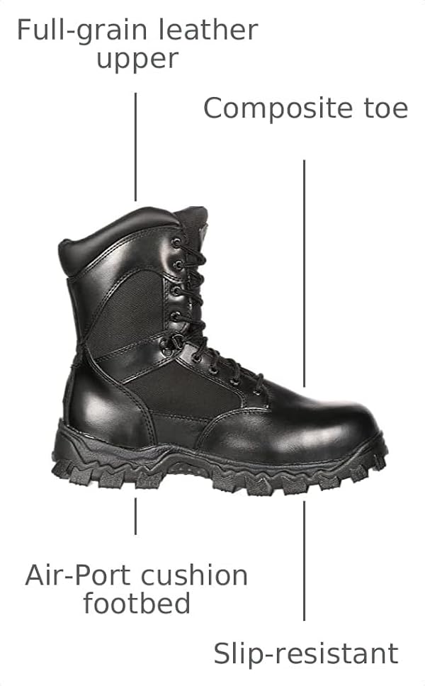 ROCKY AlphaForce Zipper Composite Toe Public Service Boot, Black, Size 13(WI) by ROCKY - Used condition - Image 3