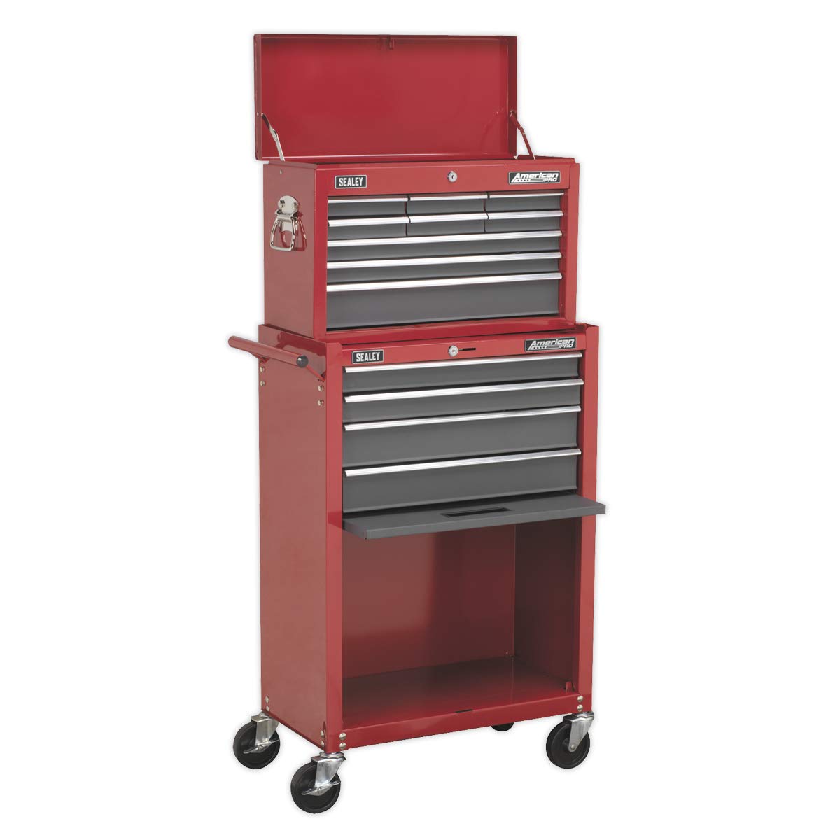 Sealey Topchest & Rollcab Combination 13 Drawer with Ball-Bearing Slides - Red/G