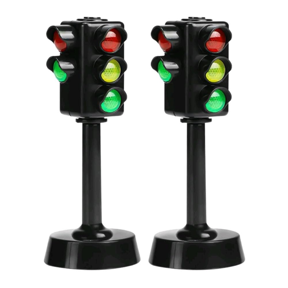 2PCS Toy traffic lights Mini LED Traffic Stop Light for Kids Educational
