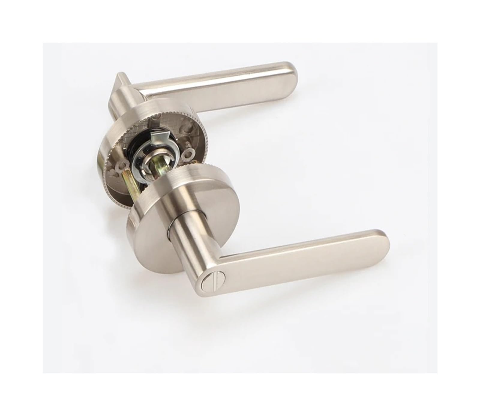 SJLOYNWQ Interior Door Lock Three-Pole Handle(Brushed-Keyless)
