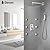 DASAN Full Body Shower System with 6 PCS Body Spray Jets & 12'' Rain Overhead Shower & Handheld, In-Wall Rain Shower System Brushed Nickel Shower Faucets Sets Complete with Valve, SA-SS03ABN-S12W