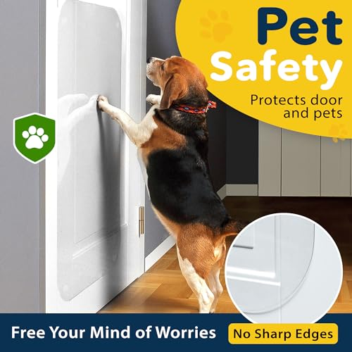 Image of PROTECTO 2 Pack Door Protector from Dog Scratching, 35.5x24 - Door Guard | Heavy Duty Door Scratch Protector for Cats & Dogs, Clear Scratch Shield - Window, Screen Door, Sliding Doors, Indoor Outdoor