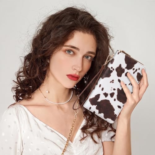 Image of Chelmon Women's Vegan Leather Clutch Wallet with Zip, Hand Strap, Large Capacity