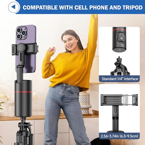 Image of Kratos K13 Ai Powered Auto Face Tracking Tripod,360 Rotation Mobile Holder for Smart Video Shoot with Remote,No App Needed,Gimbal Stabilizer with Gesture Control for Vlog, Streaming & Video Recording