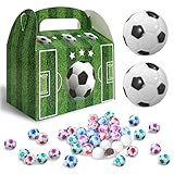 Fußball Süßigkeiten,40 Schokoladenfußbälle + 2 Mini Fußball + Fußball Geschenkbox,Schokofußbälle aus Milchschokolade,Mini Sportbälle, Stressball Kinder, Antistressball für fussball mitgebsel jungen