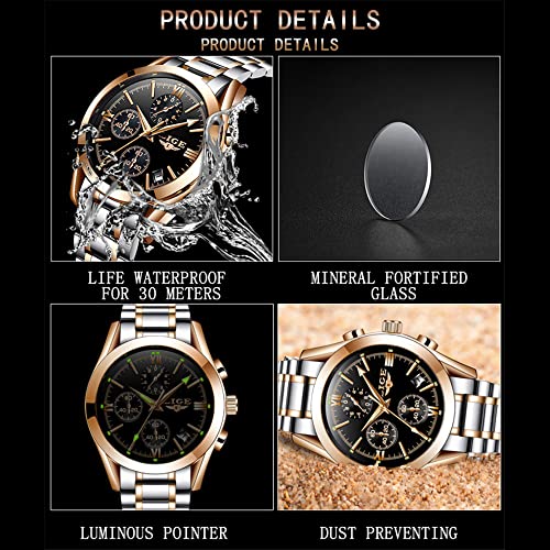 Weicam 2 Pcs Wholesale Watches Men Boy Luxury Waterproof Round Dial Stainless Steel Strap Analog Quartz Wristwatch #TOP6