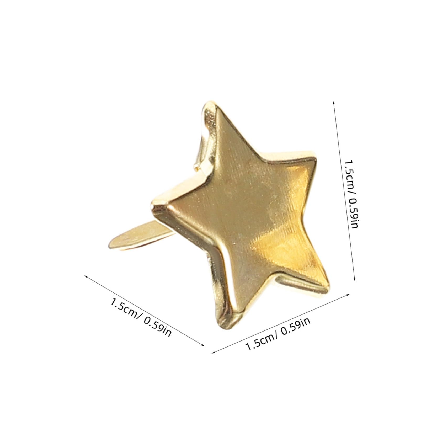 DOITOOL Metal Paper Fasteners Star Brads 50pcs Mini Scrapbook Brads for Handcrafts
