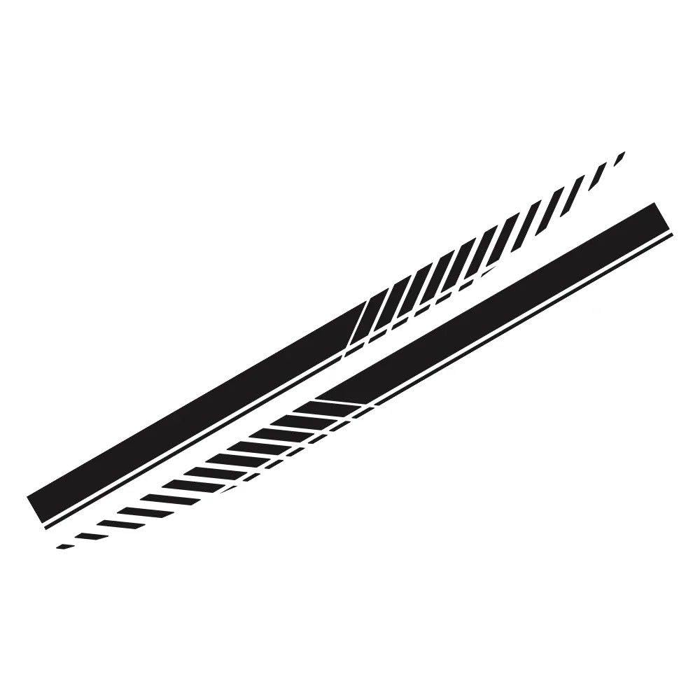 Car Door Side Skirt Racing Stripe Style Stickers Vinyl Film Decals Auto Tuning Accessories(Matt Black)