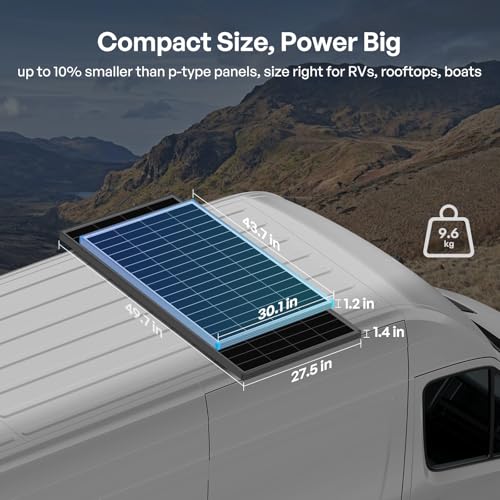Image of Renogy ShadowFlux Solar Panels, N-Type Anti-Shading Panels for 12V /24V Systems with 25% High-Efficiency PV Modules, 200W 2-Pack ShadowFlux N-Type Panels