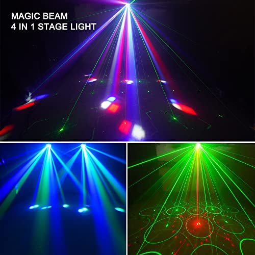 Dj Light Disco Light, Olaalite Stage Light 4-In-1 With Rgbw Derby Beam, Led Strobe, Red Green Pattern And Marquee Effect Light, Perfect For Wedding Bar Club Disco Party Festival Stage & Dj Lighting #TOP1