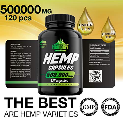 Hempbri Hemp Oil Extract Capsules for Joint Support Your Health Sleep Supplement Pill Tablets Immune Natural Seed Oils Powder (Pack of 1) - Image 5