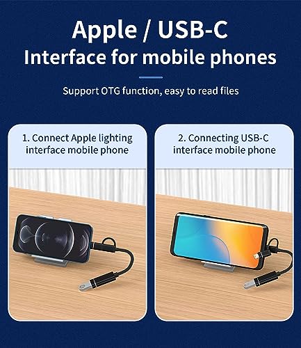 OTG Cable USB A Female to USB C Lightning Male Adapter Dongle Type 3.0 Converter for Apple for iPhone 15 Pro Max Plus for iPad 10, Air 4/5, Mini 6, Pro 12.9 13 11 12 X 8 7 Plus MacBook
