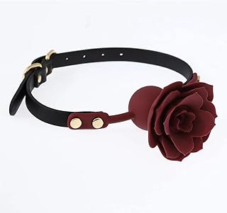 Mouth Gag Breathable Roses Ball Gag Bondage Gags & Muzzles Penis Gag BDSM Sex Toys for Woman, Fetish Adult Games Sex Slave Female Sex Toy for Couples Cosplay (Red)