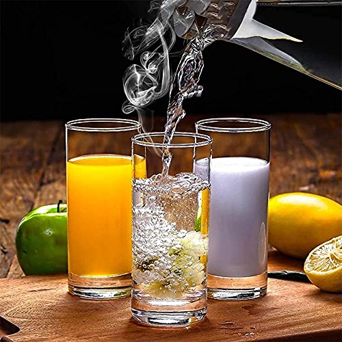 Image of Premium 350ML Juice Glasses Drinking Glasses, Highball Lead-Free Glasses, Tumblers for Water, Juice, Beer, Cocktail and Mixed Drinks - Pieces, Transparent (Tall Glasses, 2 Count (Pack of 1))