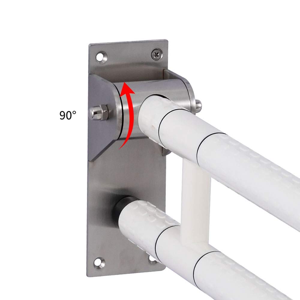 Barra de Apoyo de Seguridad para baño, Barra de Apoyo de Seguridad para Inodoro Plegable de Acero Inoxidable, Barra de Apoyo de Seguridad abatible para (Amarillo-60×13,2cm