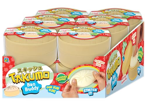 Takumo Dumpling Squishy Stress Ball (6 Units) Dough Ball Fidget Toy for Kids. Stress Relief Squeeze Ball. Squishy Bun in Steamer Sensory Toy. -6s - JA-RU 4559