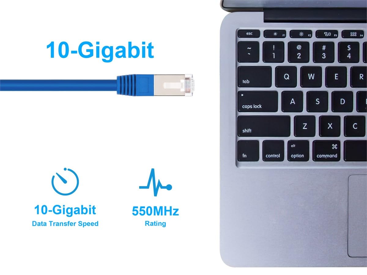 Monoprice Cero para Serie Red 26 AWG STP Red Ethernet Patch Cable, 6 "Azul (111220) Azul 100'