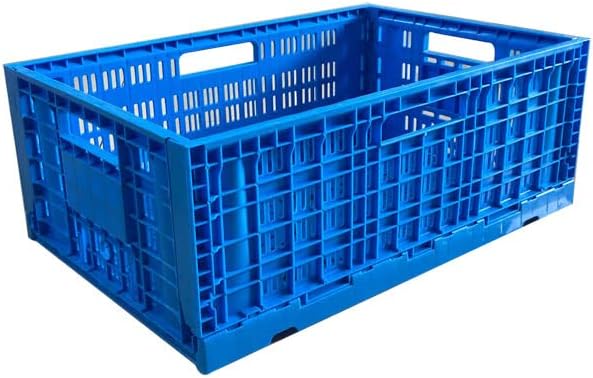 プラスチック製折りたたみ収納木箱， 青いプラスチック 40リットル 頑丈な収納ボックス 折りたたみ式(Blue) 毎日履く人気モデル