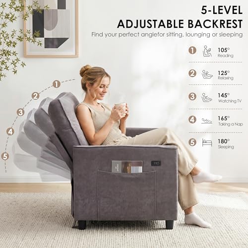 Image of Dreamzie 55'' 3 in 1 Convertible Sofa Bed with USB Charging Ports, Pull Out Couch with Adjustable Backrest and Side Pockets, Sleeper Sofa for Living Room, Apartment, RV, Easy Assembly - Grey