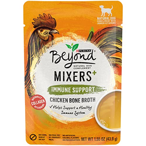 Purina Beyond Limited Ingredient, Natural Wet Dog Food Complement, Mixers+ Immune Support Chicken Bone Broth - (16) 1.55 oz. Pouches