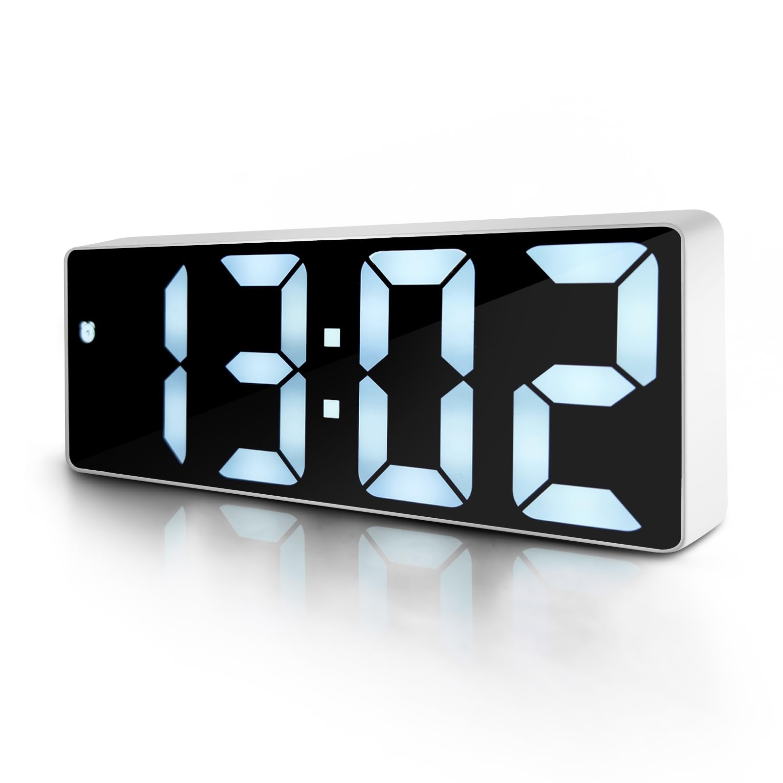 Reloj despertador digital AuraSync de diseño rectangular moderno y cara negra LED 1