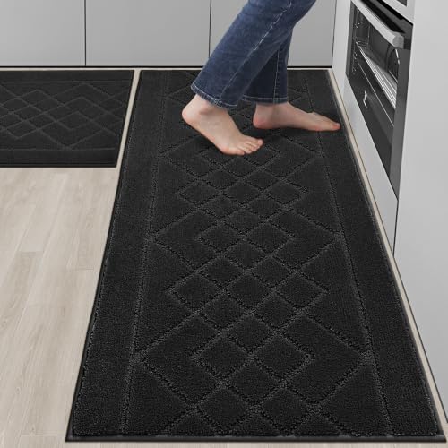 BEQHAUSE Kitchen Rugs Set of 2 Non Slip Runner, 24