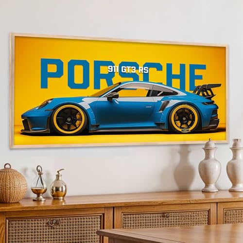 Image of kotart Big 911 GT3RS Porsche Car Framed Posters Gift Items for Boys Room Wall Decoration Bedroom Living Room Office Studio Decor | Car Poster Frame for Wall Decor Set Of 1 Size (13 x 25 inch)