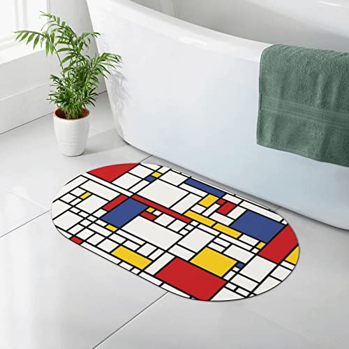 CARRDKDK Tappeto da bagno con motivo astratto a mosaico, tappeto antiscivolo in diatomacea, adatto sotto la porta, tappetino da bagno per doccia davanti alla vasca da bagno, doccia, lavandino (50 x 80