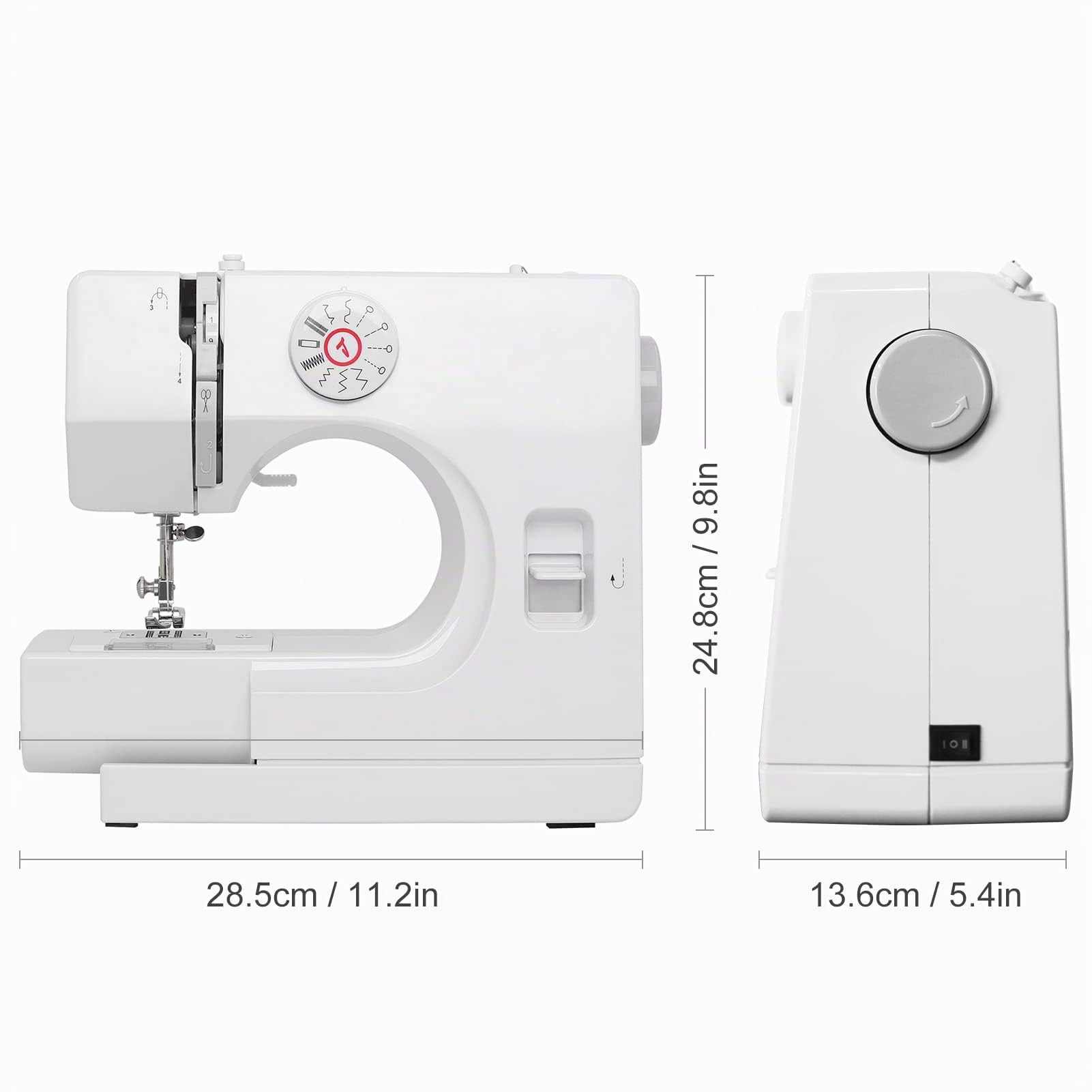 Macchina da cucire, macchina da cucire multifunzione migliorata a 12 punti, doppio filo, 2 velocità, cucitura inversa, mini portatile per principianti