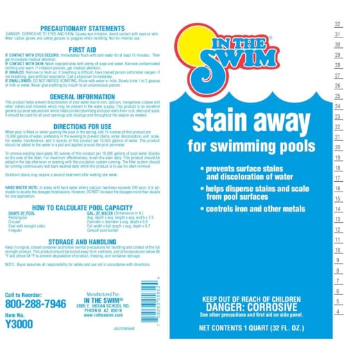 Image of In The Swim Stain Away for Above Ground and Inground Pools - 2 Quarts