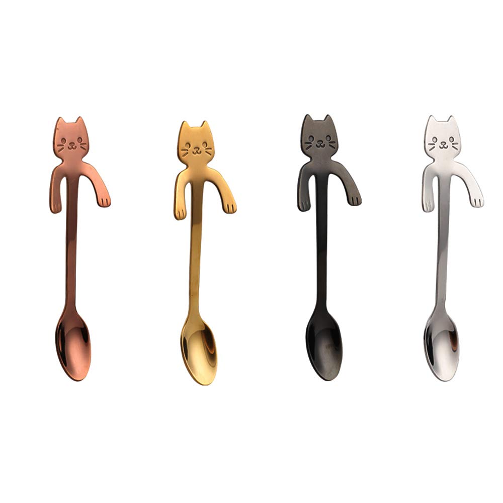 6 Pcs Cuillère Patte De Chat Cuillères À Sucre En Acier Inoxydable