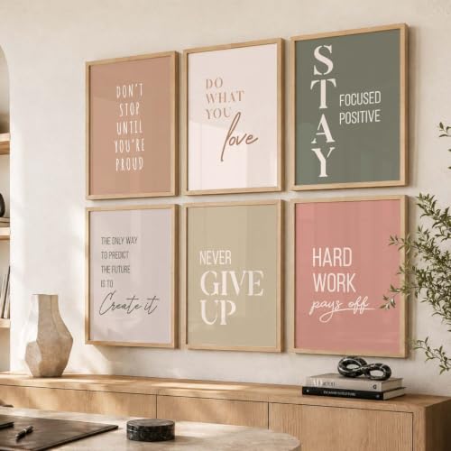 Image of kotart Quotes wall Paintings with Frame for Home Decoration - Painting for Wall Decoration - Motivational Framed Painting for Living Room Bedroom Office Decor - Set of 6 (A)