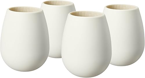 Miniatura 1 de Juego de 4 vasos de silicona irrompibles para vino, agua, cócteles, copas de champán para fiestas, campamento, playas, barcos, color blanco