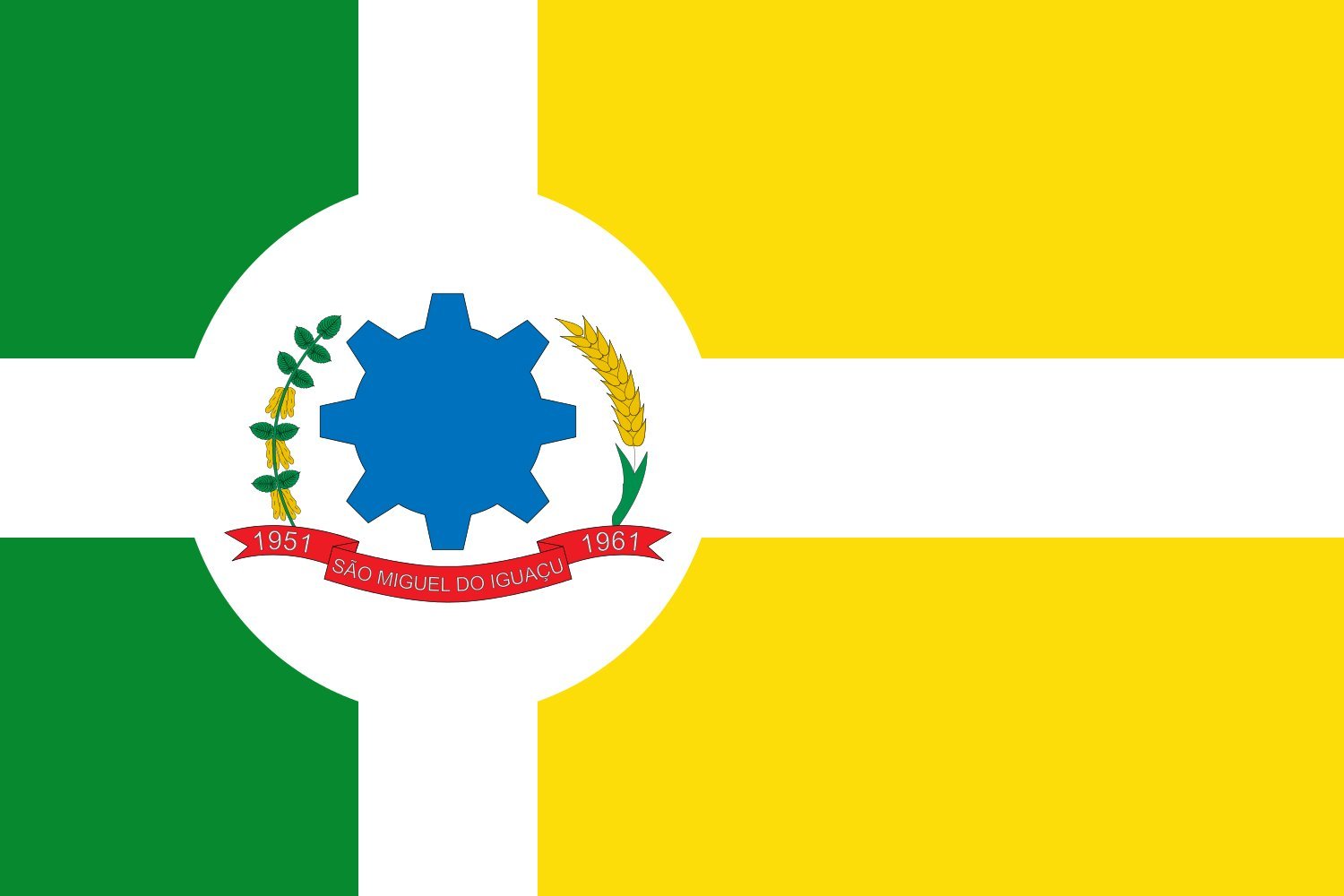 Drapeau São Miguel do Iguaçu PR grand format pour mât extérieur